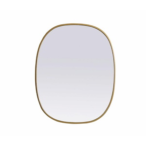 Brynn - Metal Frame Oval Mirror In Modern Style-30 Inches Tall and 24 Inches Wide