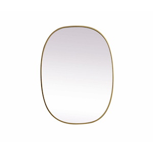 Brynn - Metal Frame Oval Mirror In Modern Style-36 Inches Tall and 27 Inches Wide - 1292448