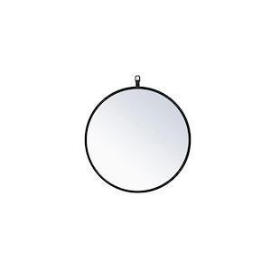 Rowan - Round Mirror with Decorative Hook In Mid-Century Modern Style-18 Inches Tall and 1 Inches Wide