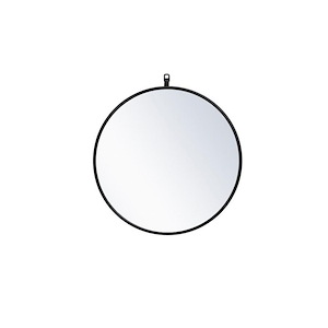 Rowan - Round Mirror with Decorative Hook In Mid-Century Modern Style-21 Inches Tall and 1 Inches Wide - 1302026