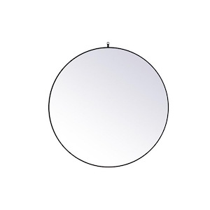 Rowan - Round Mirror with Decorative Hook In Mid-Century Modern Style-45 Inches Tall and 1 Inches Wide