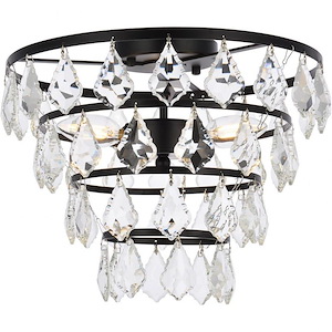 Ella  - 3 Light Flush Mount In Contemporary Style-11 Inches Tall and 14 Inches Wide