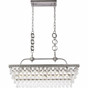 Nordic - 6 Light Rectangular Pendant In Contemporary Style-15 Inches Tall and 10 Inches Wide - 1302580