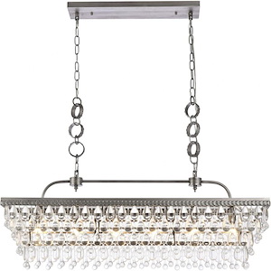 Nordic - 6 Light Rectangular Pendant In Contemporary Style-15 Inches Tall and 10 Inches Wide - 1302381