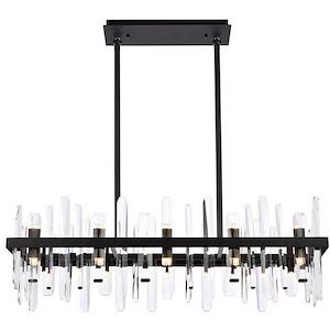 Serena - 20 Light Rectangular Chandelier In Modern Style-12 Inches Tall and 12 Inches Wide