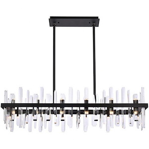 Serena - 24 Light Rectangular Chandelier In Modern Style-12 Inches Tall and 12 Inches Wide