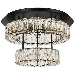 Monroe - 36W 2 LED Flush Mount In Modern Style-10 Inches Tall and 18 Inches Wide