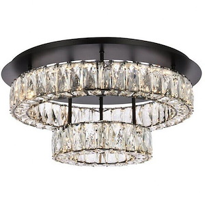 Monroe - 36W 2 LED Flush Mount In Modern Style-10 Inches Tall and 22 Inches Wide