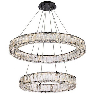 Monroe - 2 LED Chandelier In Modern Style-12 Inches Tall and 28 Inches Wide - 1302478
