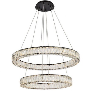 Monroe - 2 LED Chandelier In Modern Style-12 Inches Tall and 32 Inches Wide