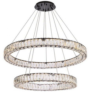 Monroe - 2 LED Chandelier In Modern Style-12 Inches Tall and 36 Inches Wide