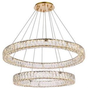 Monroe - 2 LED Chandelier In Modern Style-12 Inches Tall and 36 Inches Wide - 1302418