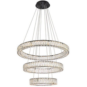 Monroe - 3 LED Chandelier In Modern Style-21 Inches Tall and 32 Inches Wide