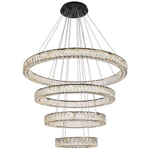 Monroe - 4 LED Chandelier In Modern Style-24 Inches Tall and 41 Inches Wide