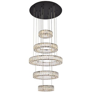 Monroe - 5 LED Chandelier In Modern Style-39 Inches Tall and 25 Inches Wide - 1302289