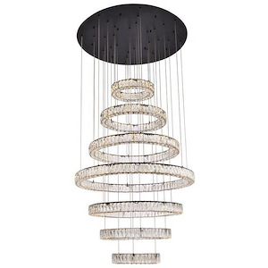 Monroe - 7 LED Chandelier In Modern Style-38 Inches Tall and 40 Inches Wide