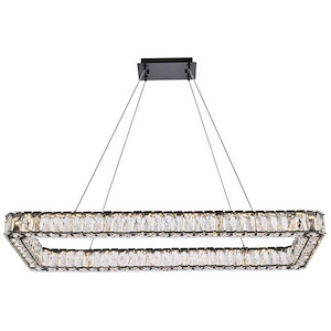 Monroe - 1 LED Rectangular Pendant In Modern Style-3 Inches Tall and 18 Inches Wide