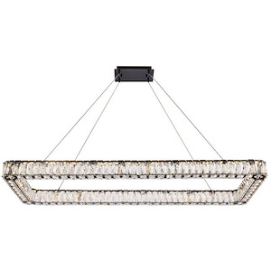 Monroe - 1 LED Rectangular Pendant In Modern Style-3 Inches Tall and 19 Inches Wide