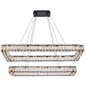 Monroe - 2 LED Rectangular Pendant In Modern Style-12 Inches Tall and 18 Inches Wide