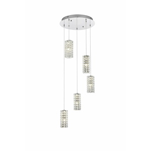 Aston - 25W 5 LED Pendant-9.5 Inch Tall and 20 Inch Wide