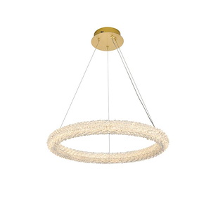 Bowen - 36W 1 LED Chandelier-2.5 Inches Tall and 24 Inches Wide