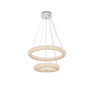 Bowen - 96W 2 LED Chandelier-12 Inches Tall and 24 Inches Wide