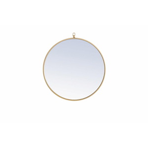 Eternity - 24 Inch Metal Frame Round Mirror With Decorative Hook - 877109