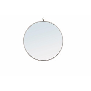 Eternity - 24 Inch Metal Frame Round Mirror With Decorative Hook