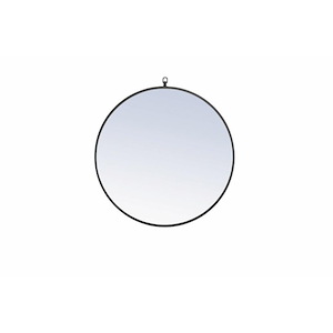 Eternity - 28 Inch Metal Frame Round Mirror With Decorative Hook - 877204