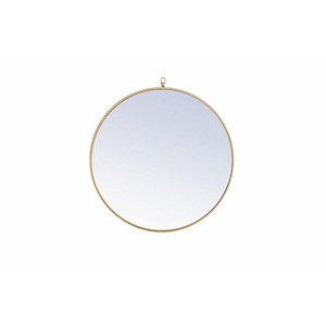 Eternity - 28 Inch Metal Frame Round Mirror With Decorative Hook