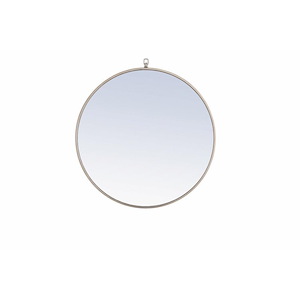 Eternity - 28 Inch Metal Frame Round Mirror With Decorative Hook - 877206