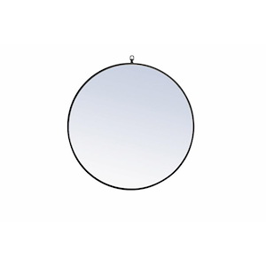 Eternity - 32 Inch Metal Frame Round Mirror With Decorative Hook - 877275