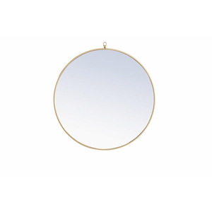 Eternity - 32 Inch Metal Frame Round Mirror With Decorative Hook - 877276