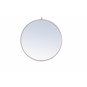Eternity - 32 Inch Metal Frame Round Mirror With Decorative Hook - 877277