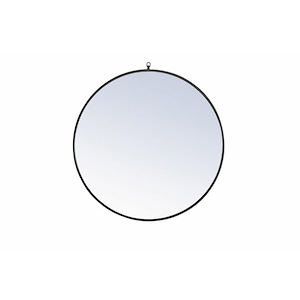 Eternity - 36 Inch Metal Frame Round Mirror With Decorative Hook