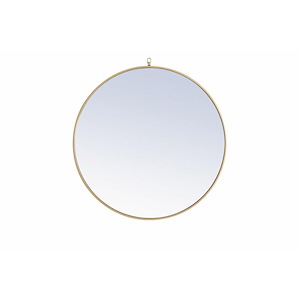 Eternity - 36 Inch Metal Frame Round Mirror With Decorative Hook