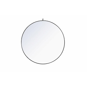 Eternity - 42 Inch Metal Frame Round Mirror With Decorative Hook - 877446
