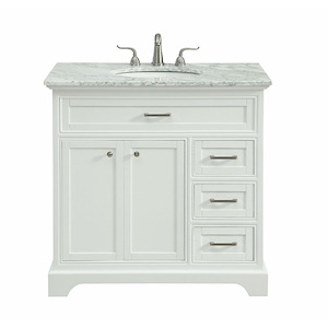 Americana - 36 Inch 3 Drawer Rectangle Single Bathroom Vanity Sink Set - 688757