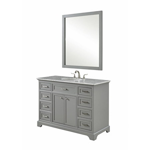 Americana - 48 Inch 8 Drawer Rectangle Single Bathroom Vanity Sink Set - 688850