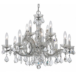 12 Light Chandelier In Transitional and Crystal Style-23 Inches Tall and 30 Inches Wide