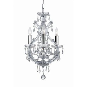 4 Light Mini Chandelier In Traditional And Crystal Style-21 Inches Tall And 12 Inches Wide