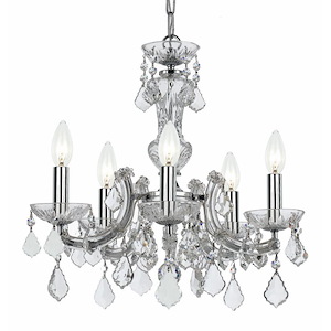 5 Light Mini Chandelier In Traditional And Crystal Style-19 Inches Tall And 20 Inches Wide