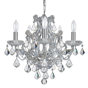 6 Light Mini Chandelier In Traditional And Crystal Style-17 Inches Tall And 20 Inches Wide