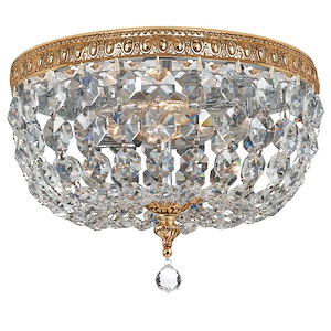 2 Light Flush Mount In Traditional and Crystal Style-7 Inches Tall and 10 Inches Wide