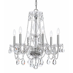 6 Light Chandelier In Traditional And Crystal Style-25 Inches Tall And 23 Inches Wide