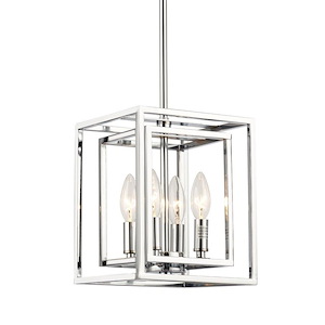 4 Light Pendant In Industrial And Transtitional Style-10 Inches Tall And 8 Inches Wide