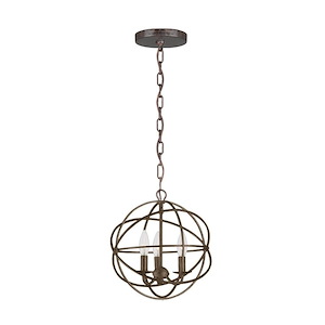 3 Light Mini Chandelier-16.5 Inches Tall and 12.5 Inches Wide