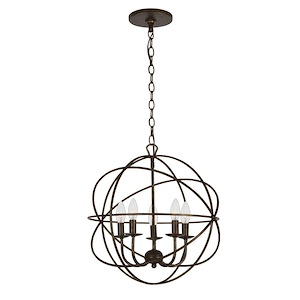5 Light Mini Chandelier-23 Inches Tall and 17 Inches Wide