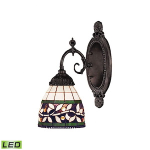 Mix- 9.5W 1 LED Wall Sconce in Traditional Style with Victorian and Vintage Charm inspirations - 10 Inches tall and 4.5 inches wide - 370917
