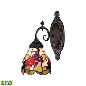 Mix- 9.5W 1 LED Wall Sconce in Traditional Style with Victorian and Vintage Charm inspirations - 10 Inches tall and 4.5 inches wide - 370913